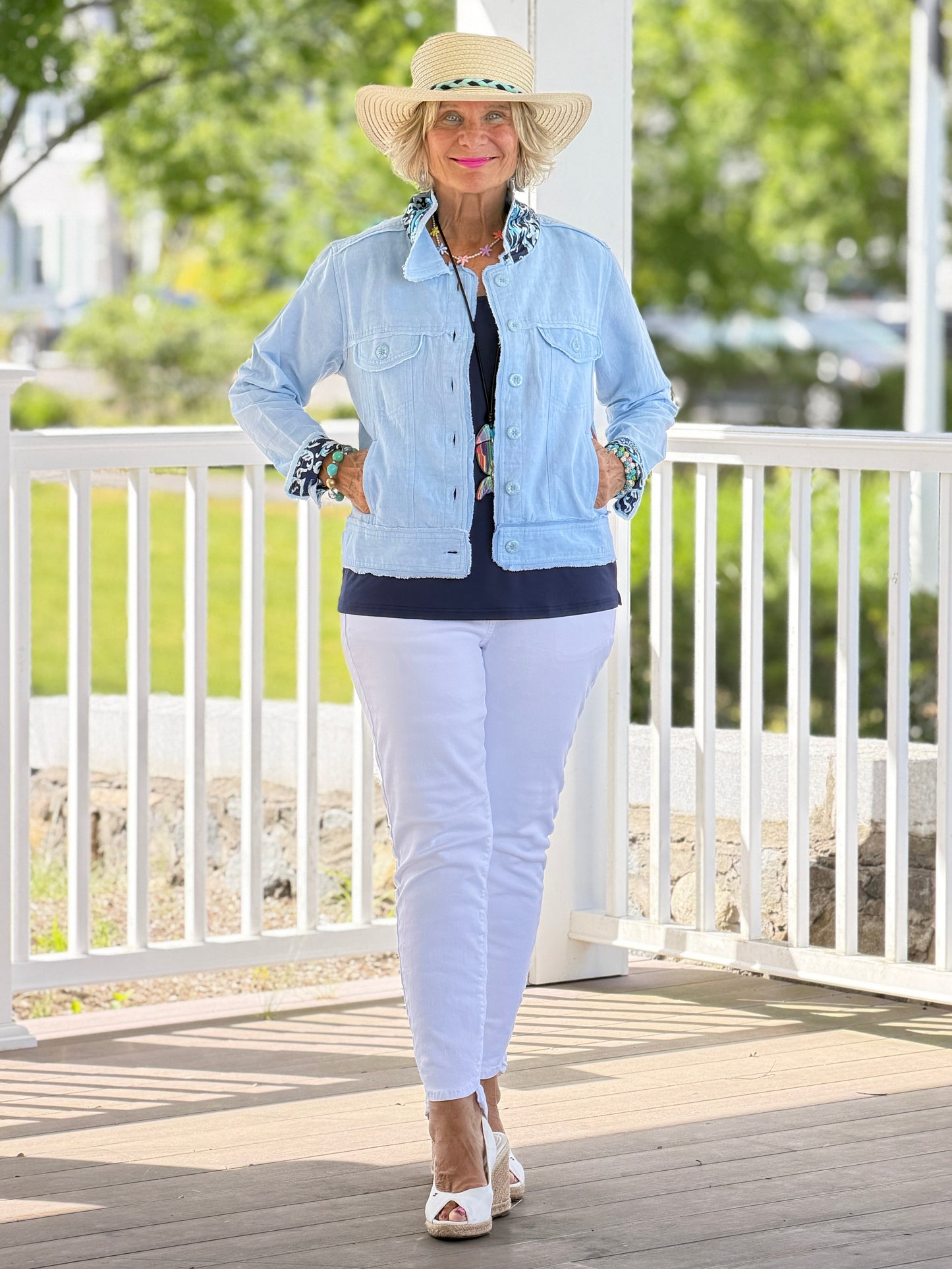 NAUTICAL CREST LINEN JACKET