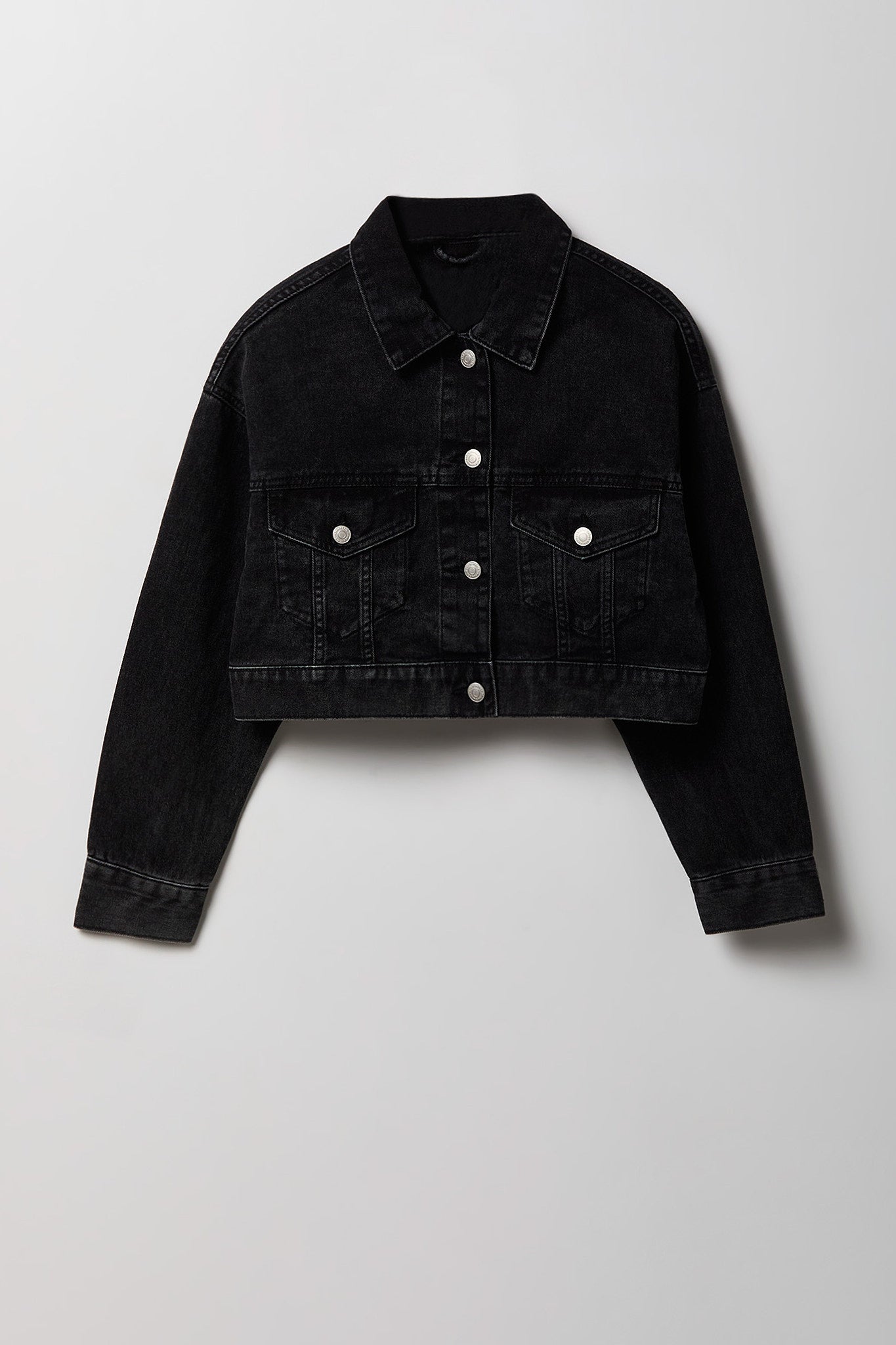 Ripped Cropped Denim Jacket