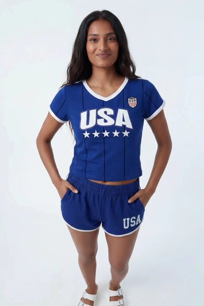 USA Graphic Ringer Tee