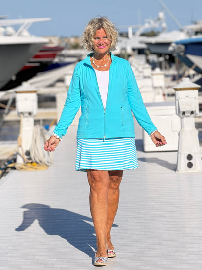 OCEAN BLUE STRIPED SKORT