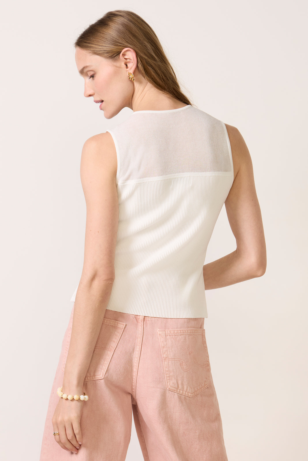 Berit Sheer Yoke Sweater Tank