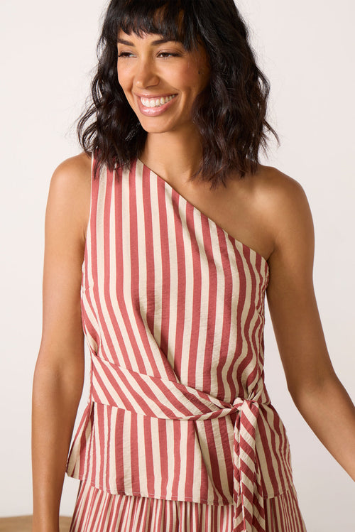 Avery One Shoulder Stripe Top
