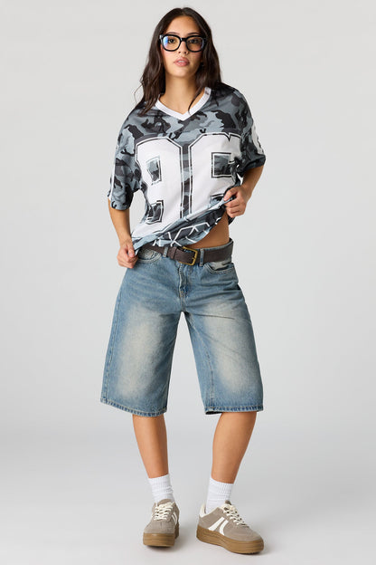 Mesh Graphic V-Neck Jersey