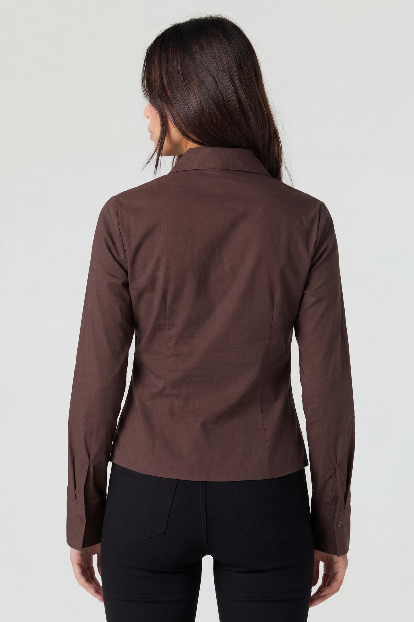 Slim Fit Button-Up Top