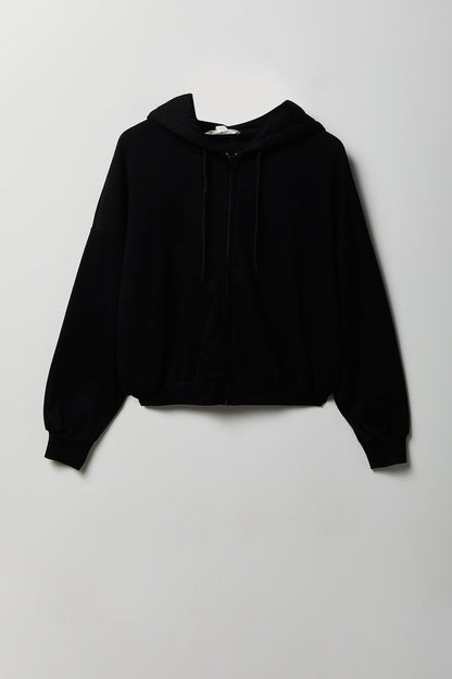 Fleece Boxy Zip Hoodie