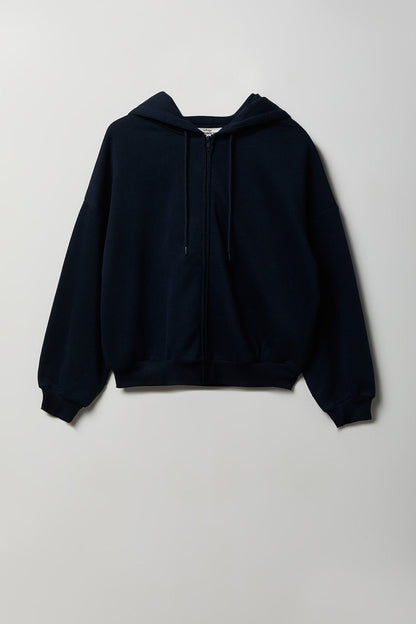 Fleece Boxy Zip Hoodie