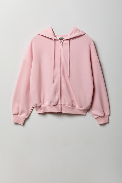 Fleece Boxy Zip Hoodie