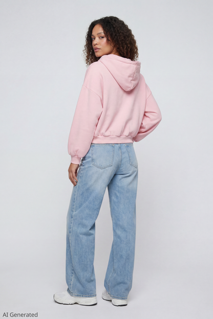Fleece Boxy Zip Hoodie