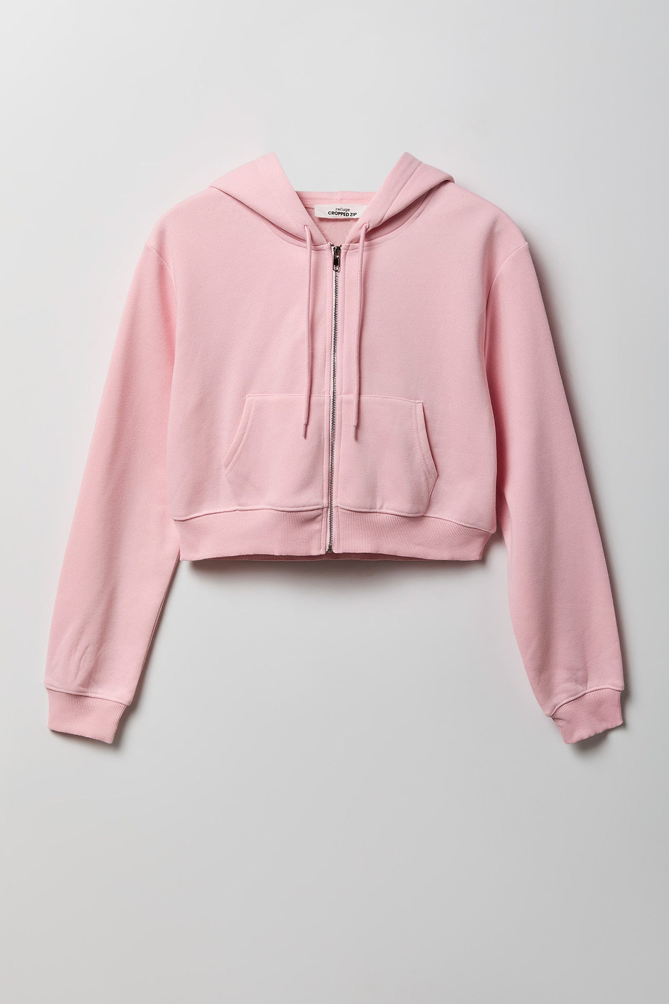 Fleece Cropped Zip Hoodie