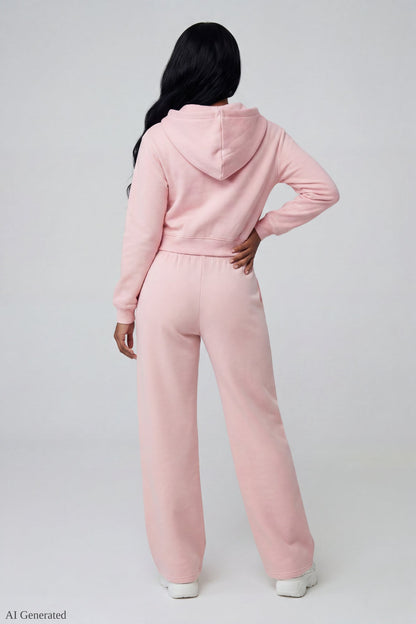 Fleece Cropped Zip Hoodie
