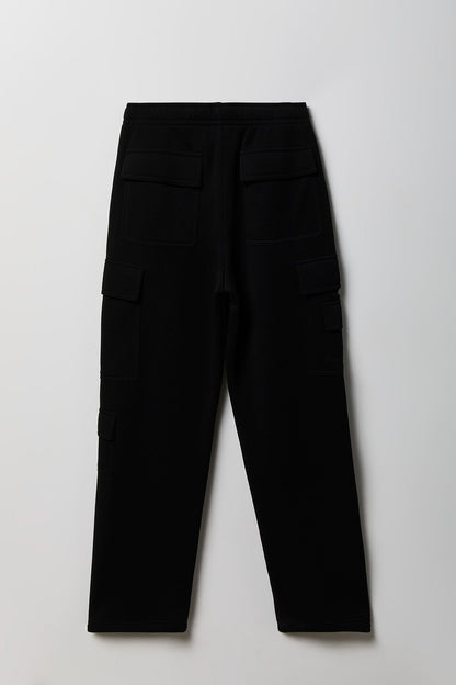 Fleece Low Rise Wide Leg Cargo Sweatpant