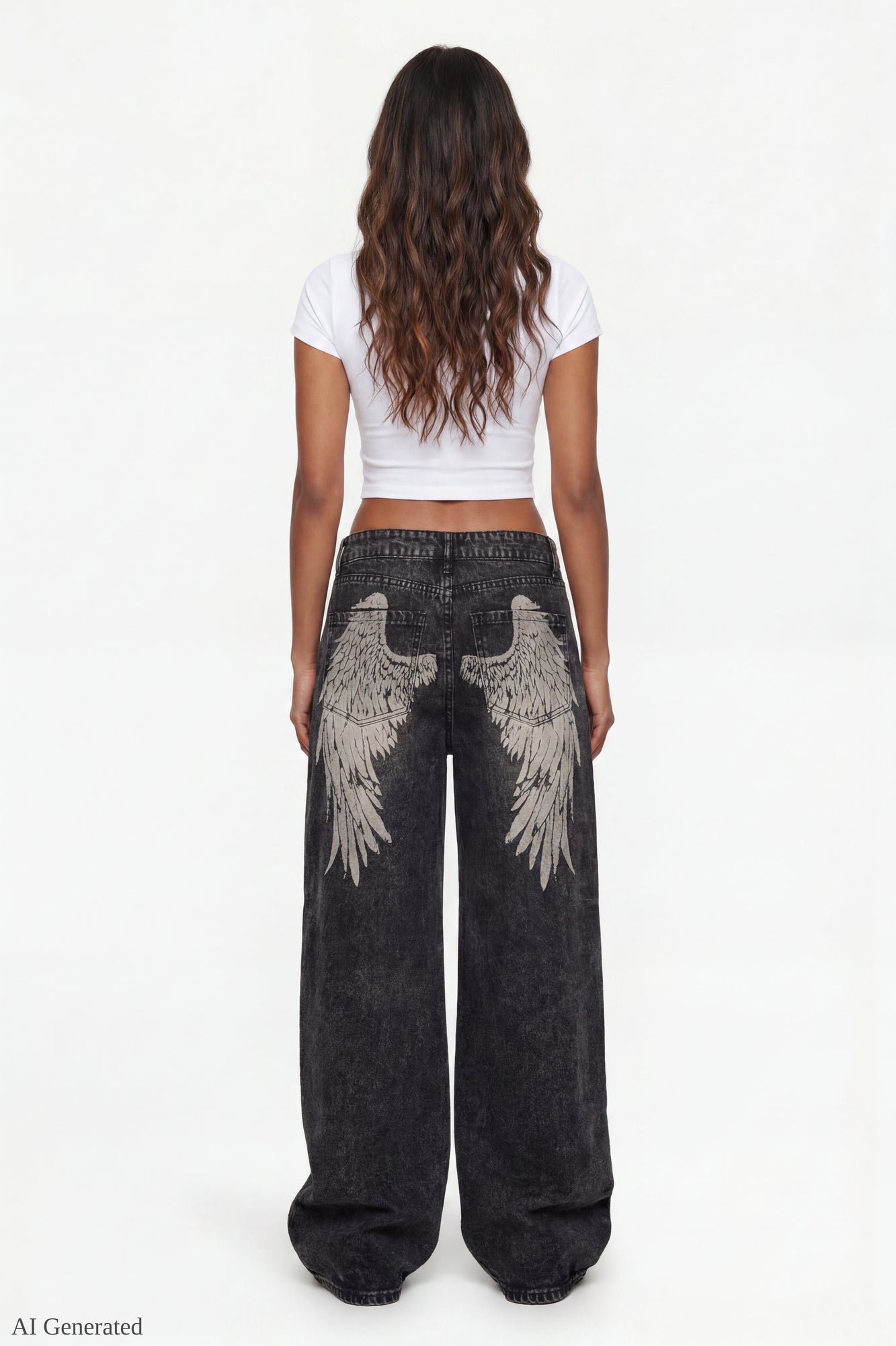 Low Rise Super Baggy Angel Wing Jean