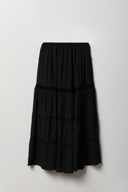 Crochet Trim Maxi Skirt