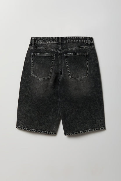 Low Rise Baggy Washed Black Jort 13"