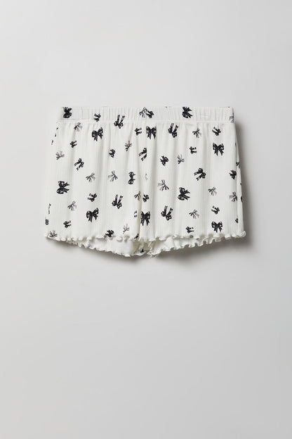 Pointelle Button-Up Top & Short Pajama Set