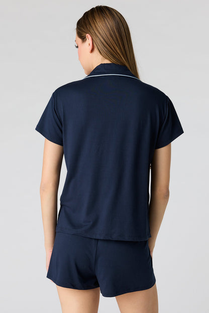 Button-Up Top & Short Pajama Set