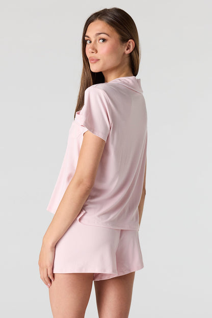 Button-Up Top & Short Pajama Set