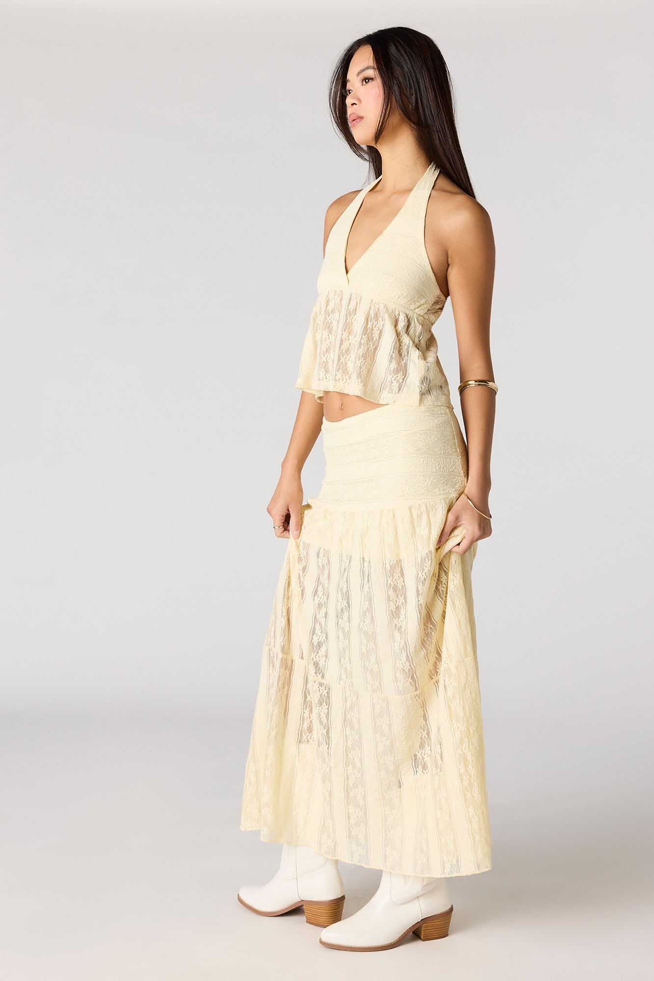 Floral Lace Maxi Skirt