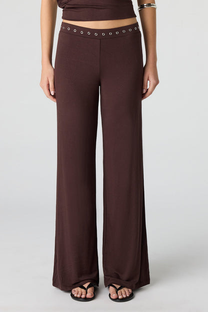 Eyelet Wide Leg Pant