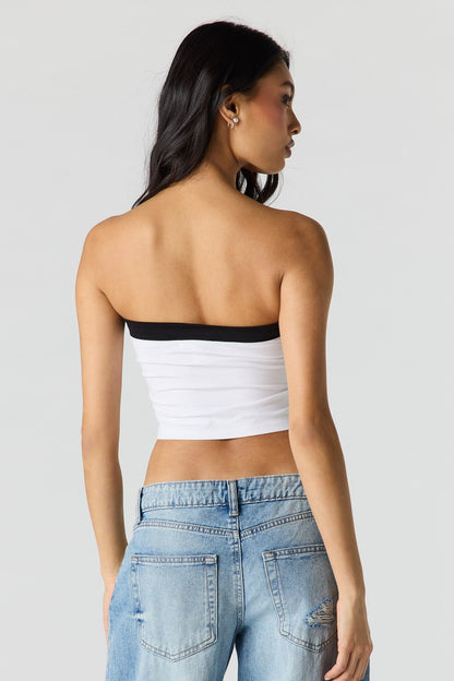 Contrast Graphic Tube Top