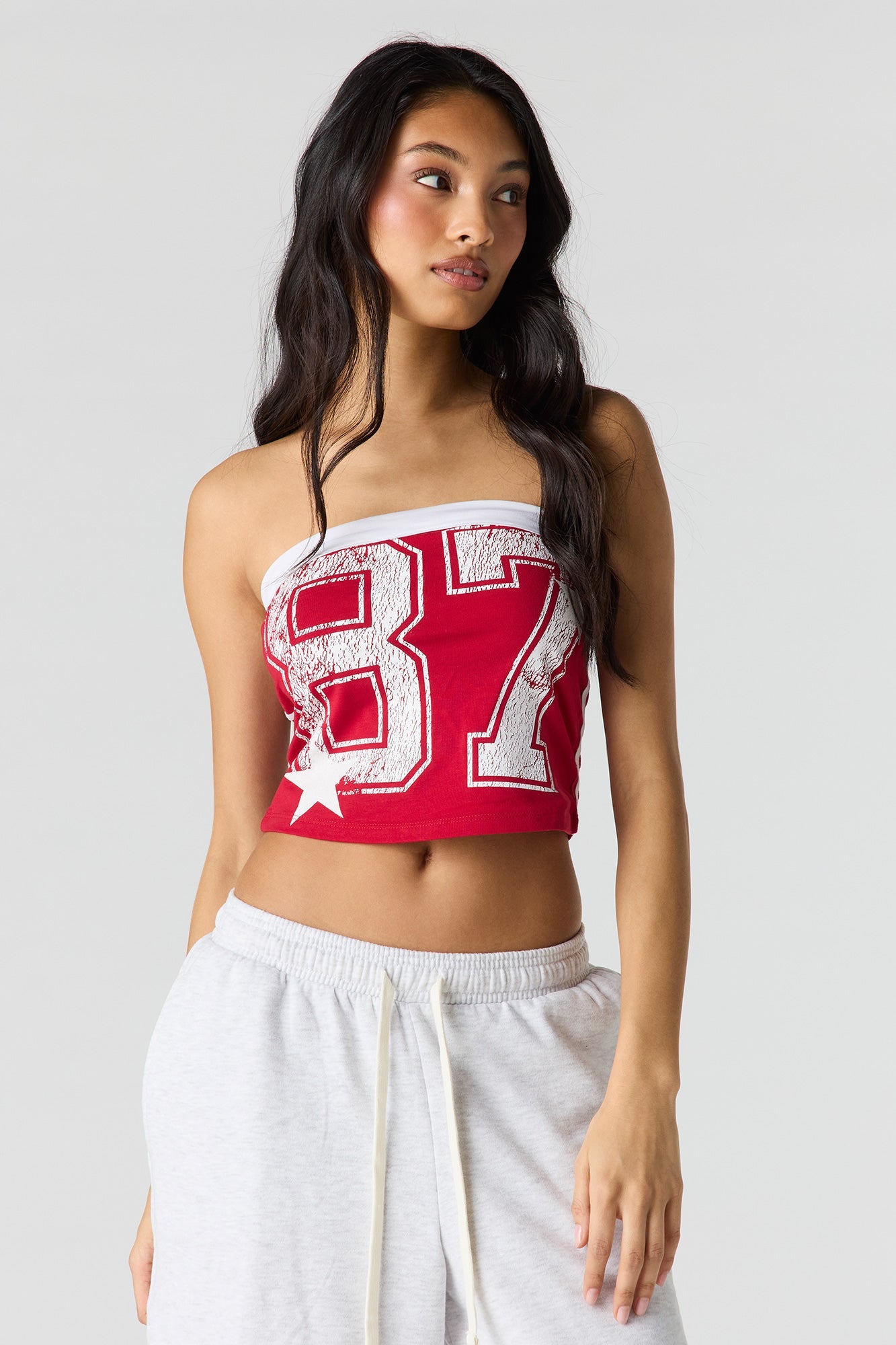 Contrast Graphic Tube Top