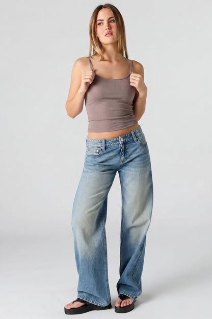 Braless Ribbed Scoop Neck Tank