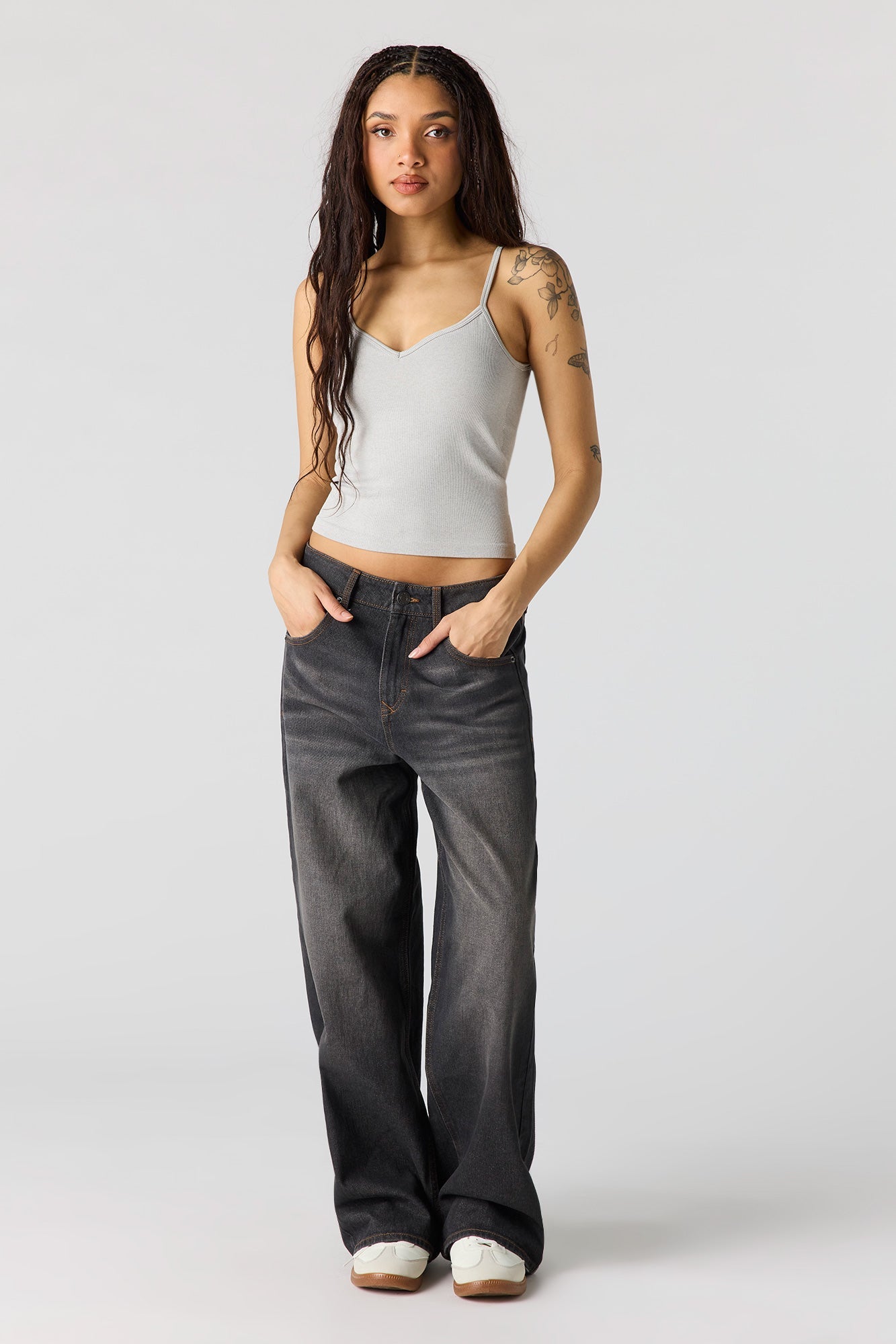 Braless Seamless Ribbed V-Neck Cami