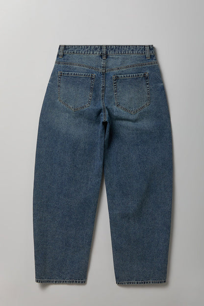 Low Rise Barrel Vintage Dark Jean