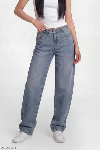 Low Rise Barrel Vintage Medium Jean