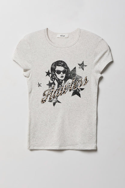 Graphic Ribbed T-Shirt
