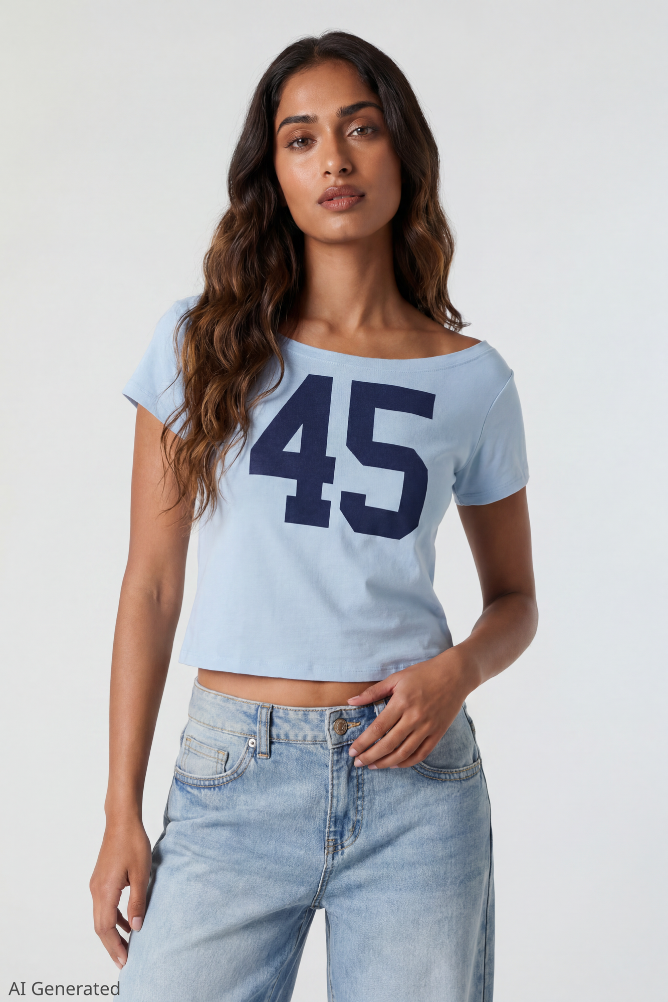 Off Shoulder Graphic T-Shirt