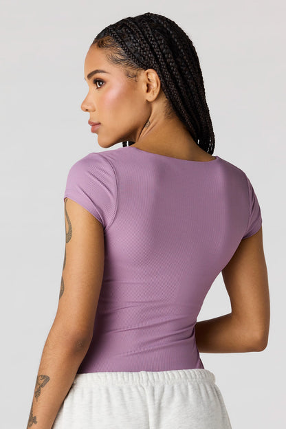 Contour Ribbed Square Neck Bodysuit