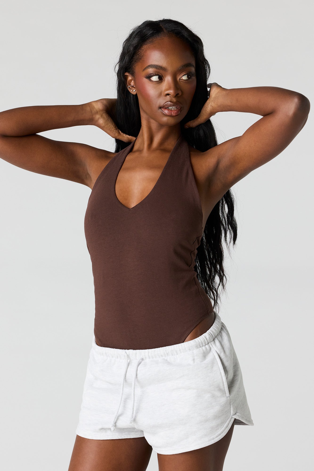 V-Neck Halter Bodysuit