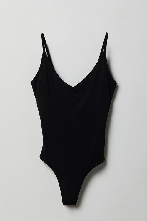 Luxe Heavy Contour Braless V-Neck Bodysuit