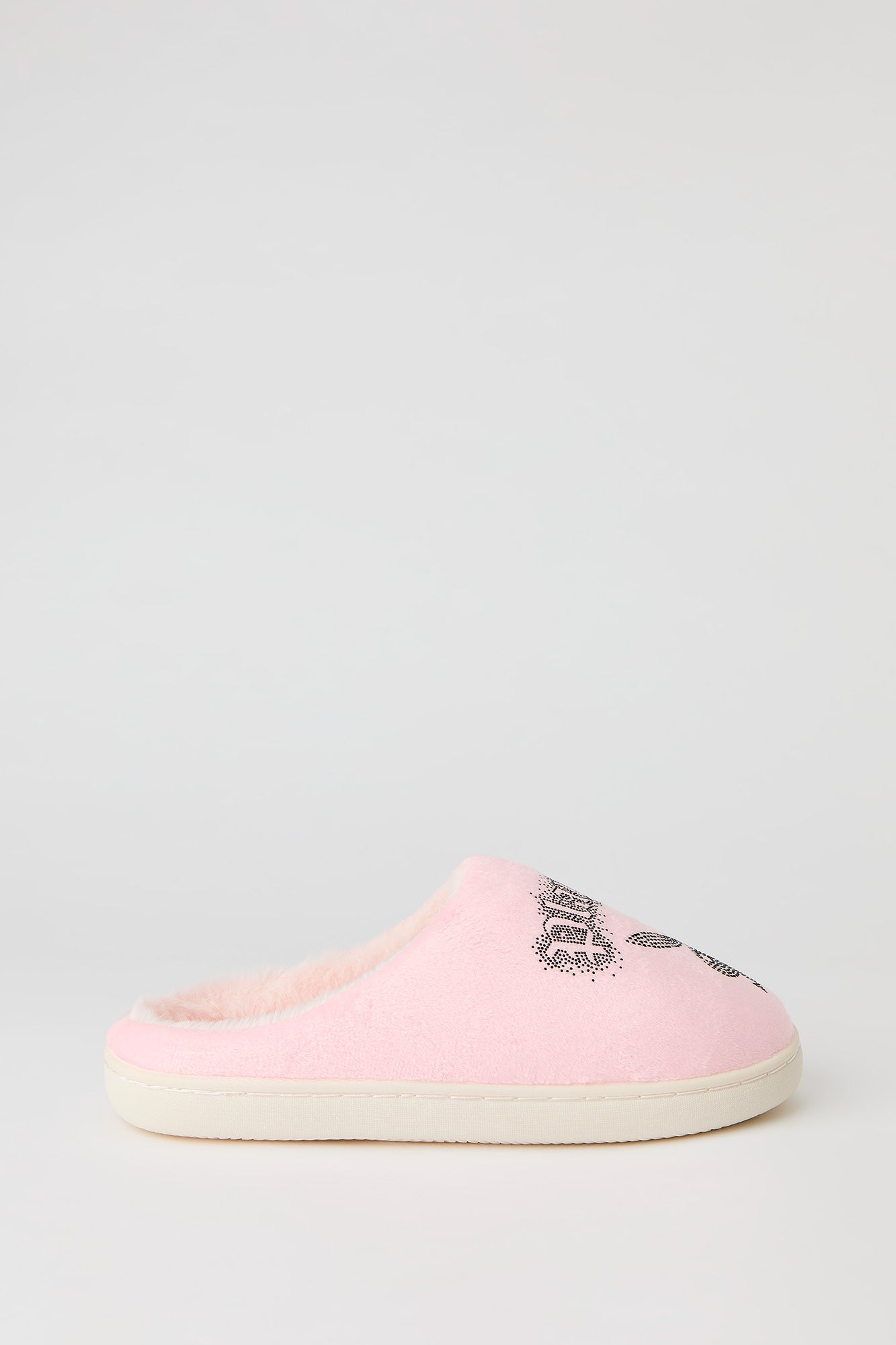 Playboy Rhinestone Faux Fur Slipper