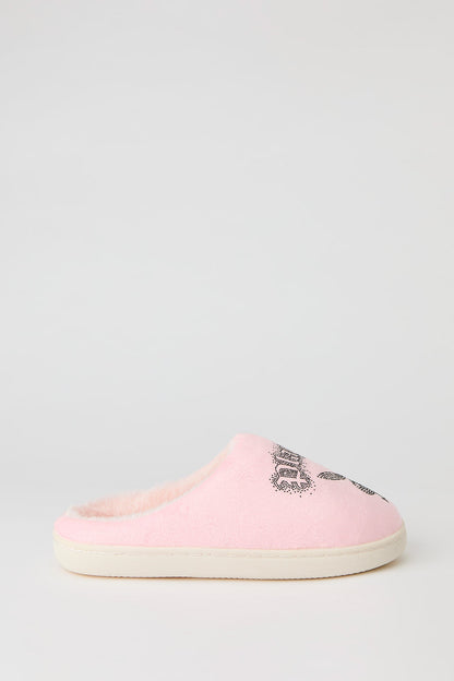 Playboy Rhinestone Faux Fur Slipper
