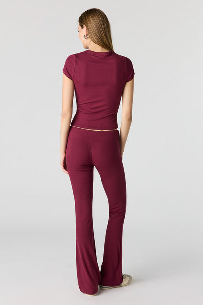 Soft Ribbed T-Shirt & Flare Pant Set