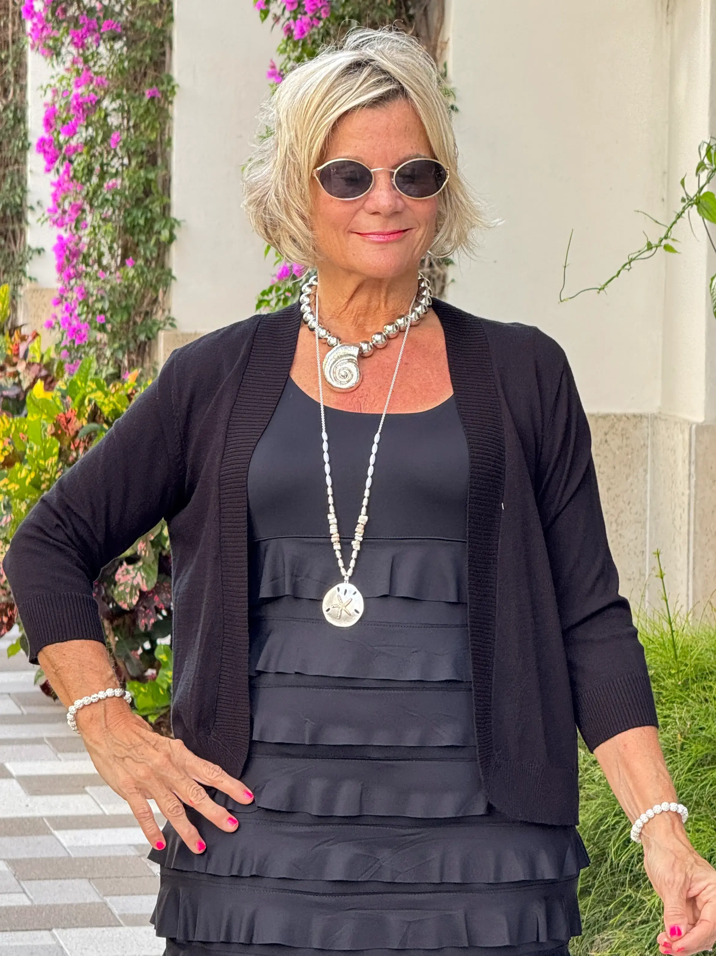 OCEAN BREEZE SILVER BALL SHELL NECKLACE