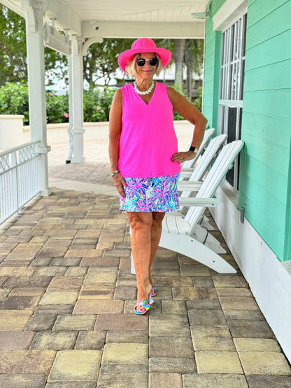 PINK PALM TREE SKORT