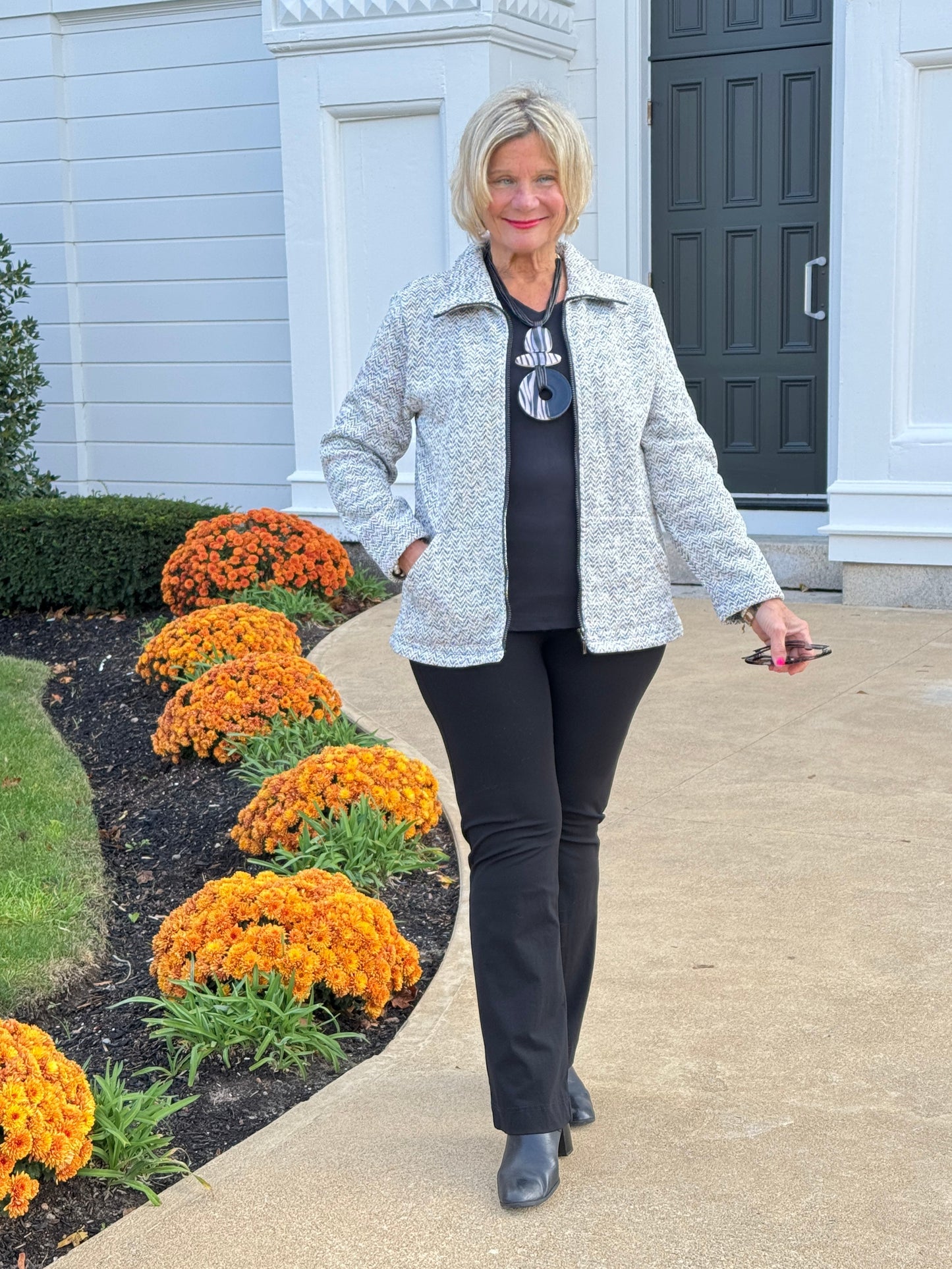 STYLING TWEED FULL ZIPPER JACKET