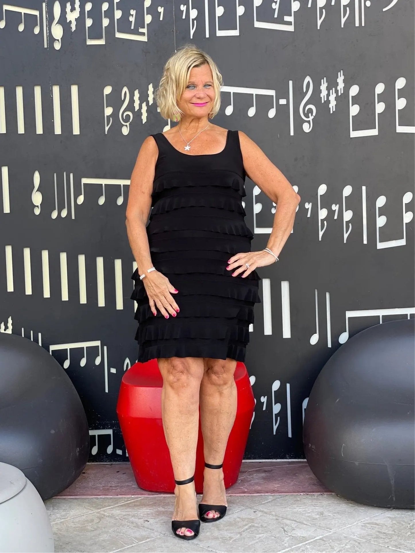 MIAMI NIGHTS  BLACK CHA CHA DRESS SHORT