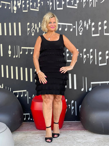 MIAMI NIGHTS  BLACK CHA CHA DRESS SHORT