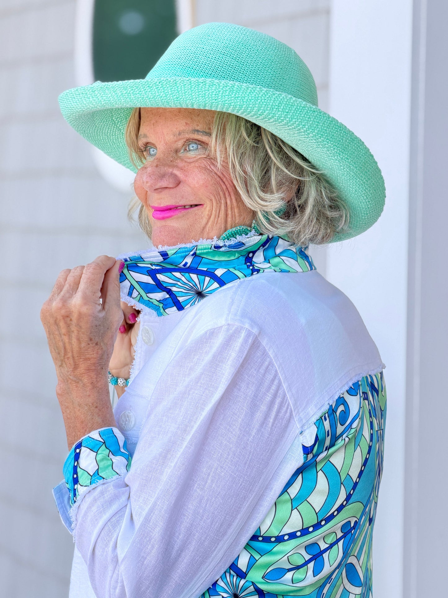 MINT MOSAIC LINEN JACKET