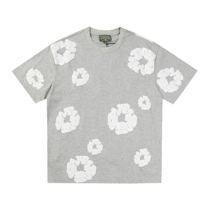 Denim Tears Outfit:T Shirt/Shorts (Separate Purchase Options) Puff Print Short Sleeve T-shirt Loose Couple Shorts Suit