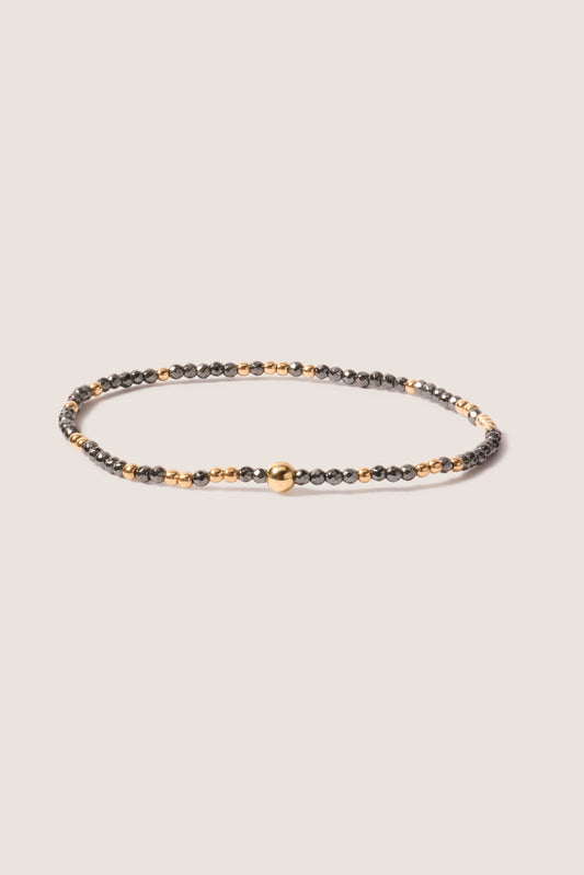 Hope Unwritten Faceted Hematite 2mm Bead Bracelet