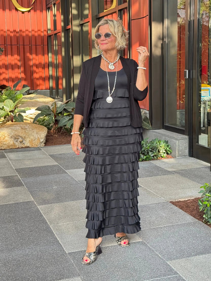 MIAMI NIGHTS  BLACK BLACK CHA CHA DRESS