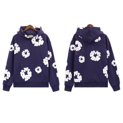Denim Tears Outfit:Hoodie/Sweatpants (Separate Purchase Options) Puff Print Couple Loose Hooded Sweater