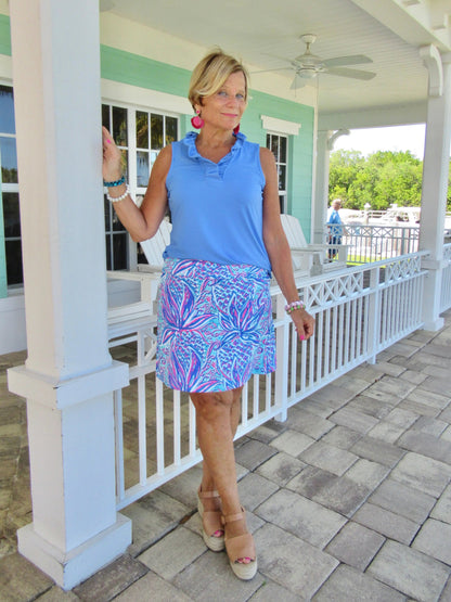 PERIWINKLE RUFFLE TOP