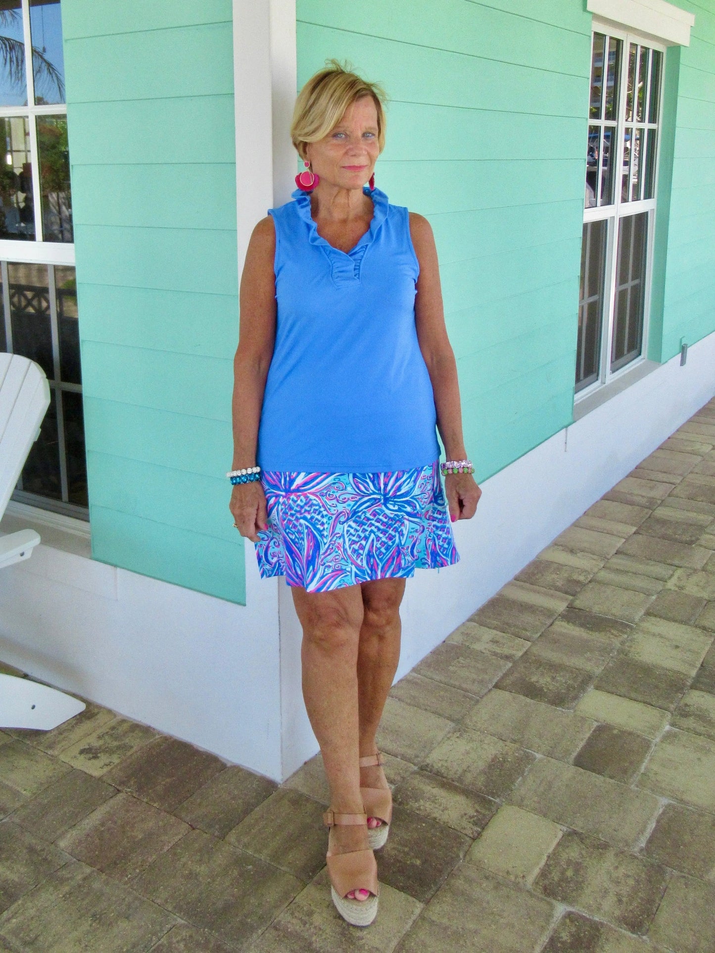 PERIWINKLE RUFFLE TOP
