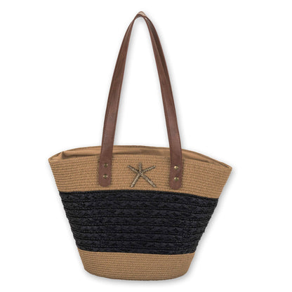 NAUTICAL STARFISH  Straw Shoulder Tote